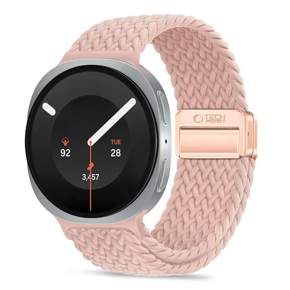 Tech-Protect NylonMag viedpulksteņa siksniņa priekš Galaxy Watch 8/9/Classic (40/44/46 mm) | neilons | rozā