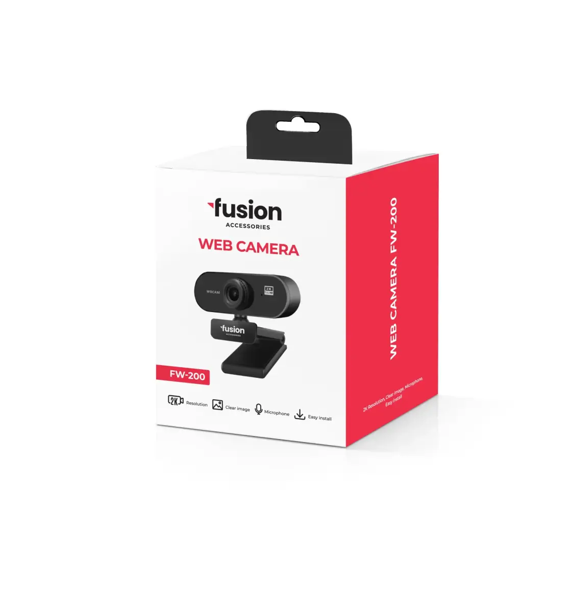 Fusion FW-200 WEB kamera USB 2.0 | 2160p | HD mikrofons| melna (bojāts iepakojums)