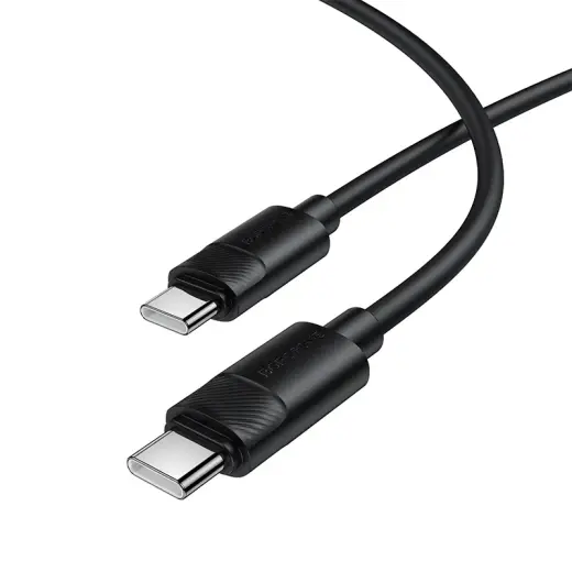 Borofone BX123 Leya datu pārraides un uzlādes vads | USB-C uz USB-C | PD | 60W | 1m | melns