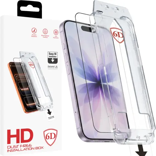 Fusion Dust-Free Easy Fit Full Glue 6D rūdīts stikls telefonam iPhone 16 Pro | iPhone 17 