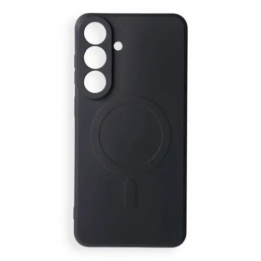 Silicone Mag Cover чехол с поддержкой MagSafe для телефона Samsung Galaxy S26 FE (S741) чёрный