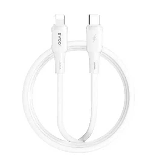 BWOO X329CL datu pārraides un uzlādes vads | USB-C uz Lightning | 27W | 1m | balts