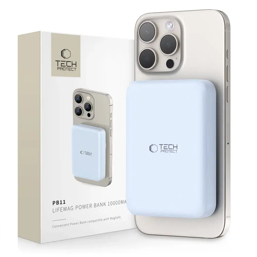 Tech-Protect LifeMag PB11 external battery (powerbank) | 10000 mAh | 15W | USB-C, MagSafe | blue