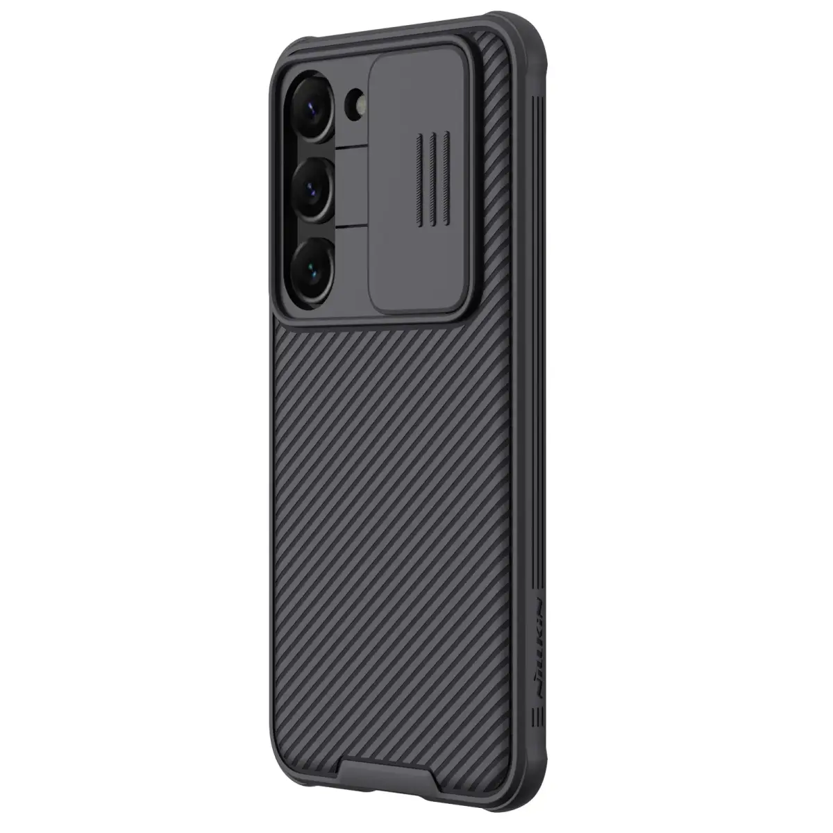 Nillkin CamShield PRO Hard maciņš telefonam Samsung Galaxy S23 (S911) melns (ar kameras aizsargu)