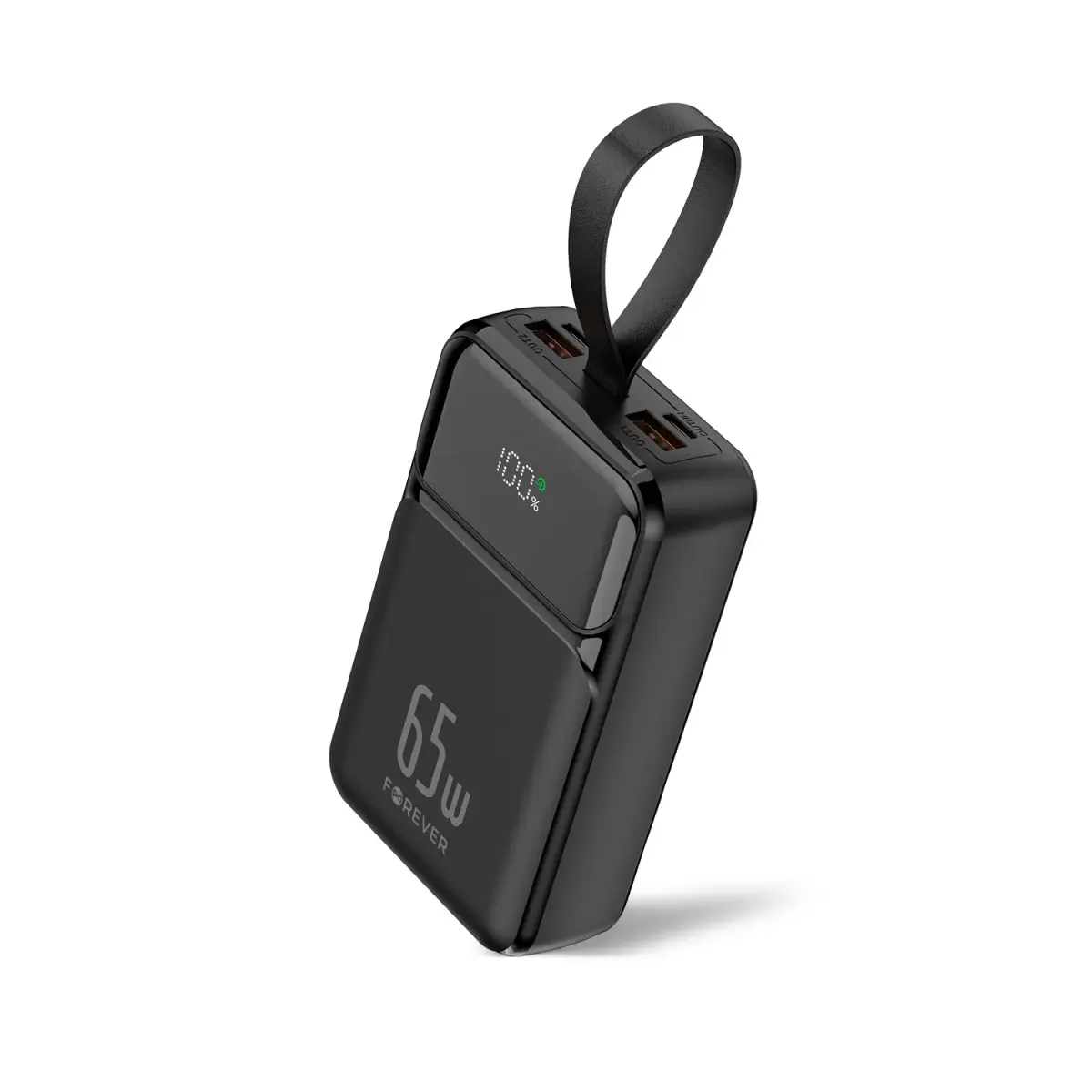 Forever TB-400 ārējais akumulators (powerbank) | 20 000 mAh | 65W | PD, QC | melns
