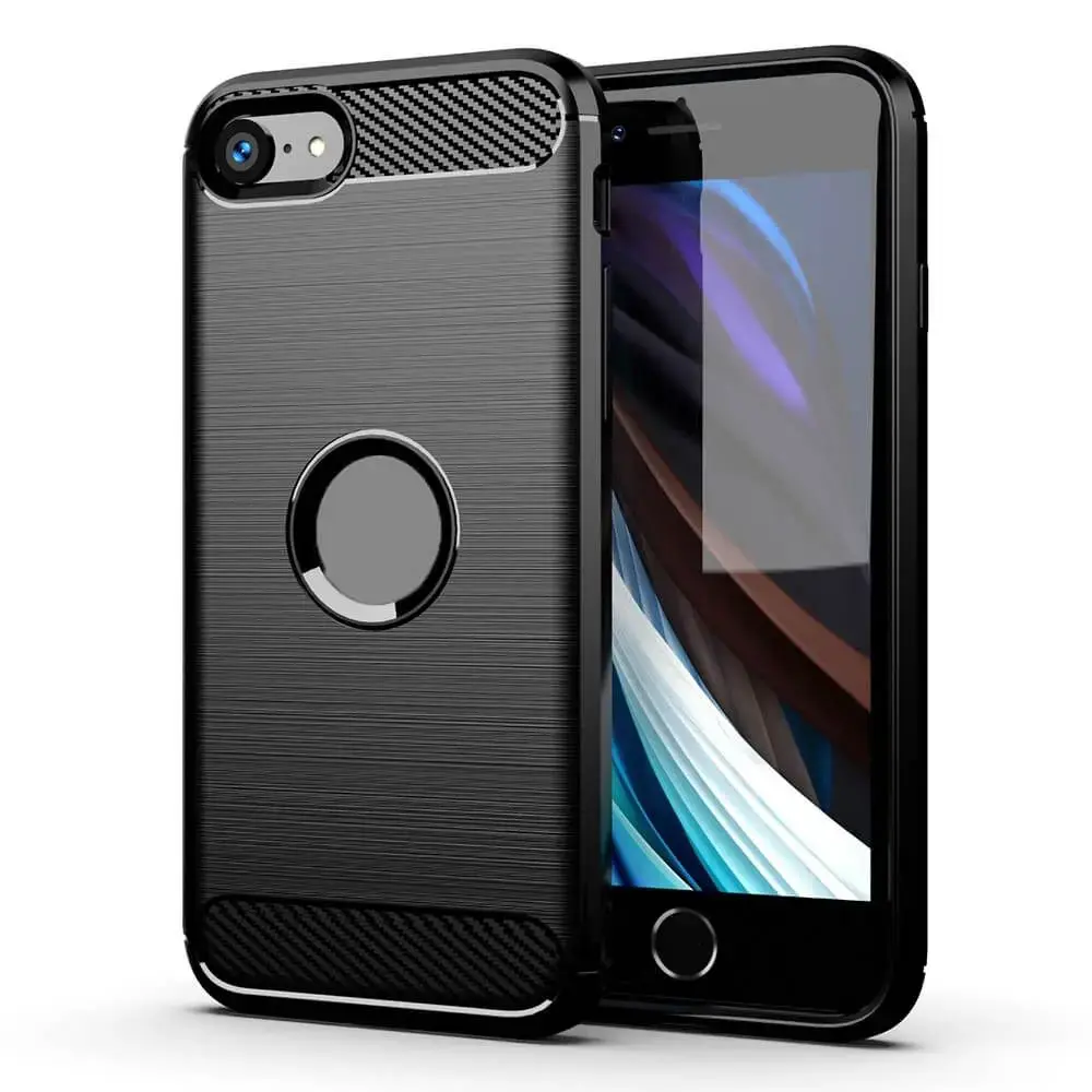 Carbon maciņš telefonam iPhone 7 | iPhone 8 melns