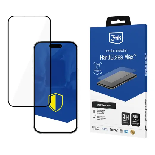 3mk HardGlass Max grūdintas apsauginis stiklas telefonui iPhone 17 Pro su montavimo rėmeliu