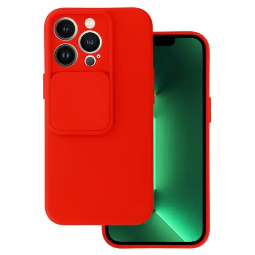 Camshield Soft telefoni ümbris iPhone 13 Pro Max punane (kaamera kaitsega)
