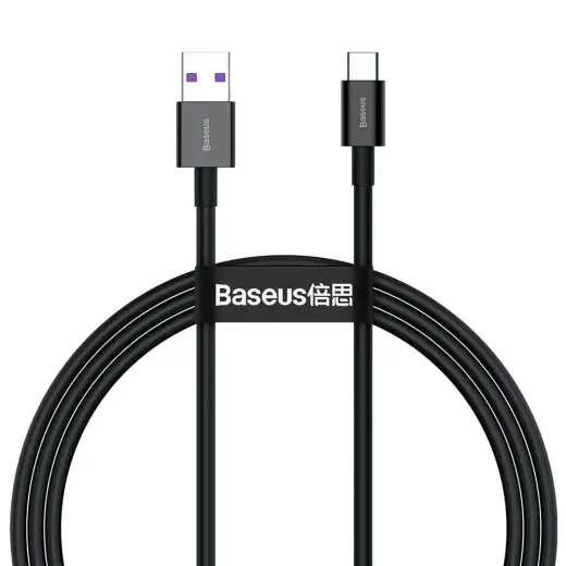 Baseus Superior datu pārraides un uzlādes vads | USB-A uz USB-C | 66W | 1m | melns