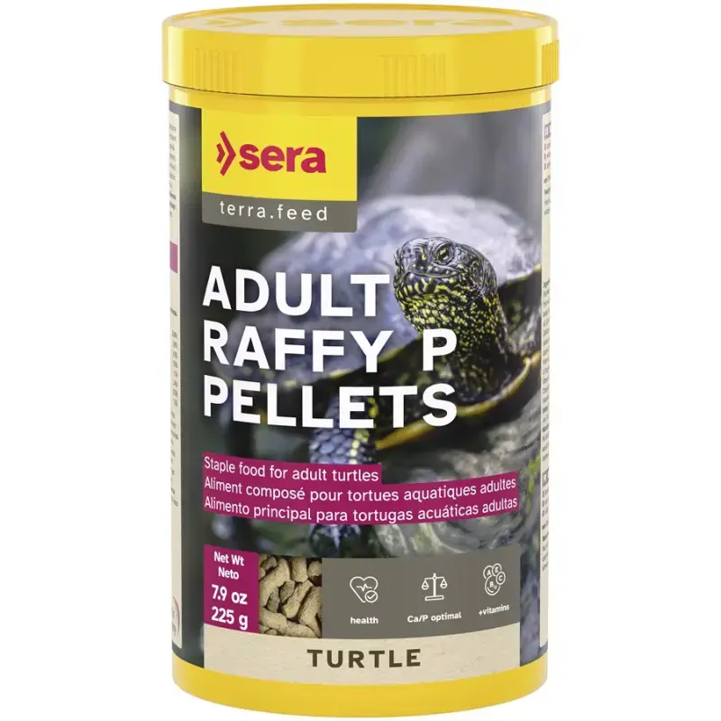 Pilnvērtīga barība ūdens bruņurupučiem - Sera Turtle Adult Raffy P Pellets, 1000ml. 225g