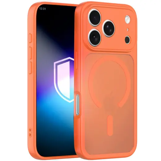 3mk Misty MagCase telefono dėklas su MagSafe palaikymu iPhone 17 Pro Max | iPhone 18 Pro Max oranžinis