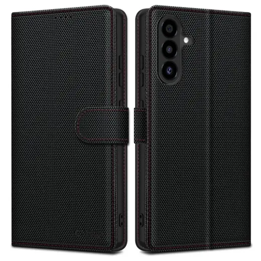 TECH-PROTECT Wallet RS grāmatveida maciņš telefonam Samsung Galaxy A56 (A566) melns sarkans