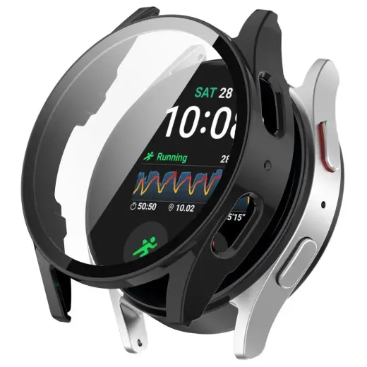 Tech-Protect Defense360 viedpulksteņa maciņš (apvalks) priekš Samsung Galaxy Watch 7 (44 mm) | ar iebūvētu stiklu | melns