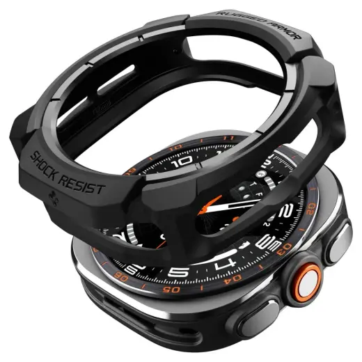 Spigen Rugged Armor viedpulksteņa maciņš (apvalks) priekš Samsung Galaxy Watch Ultra 2 (47 mm) | melns