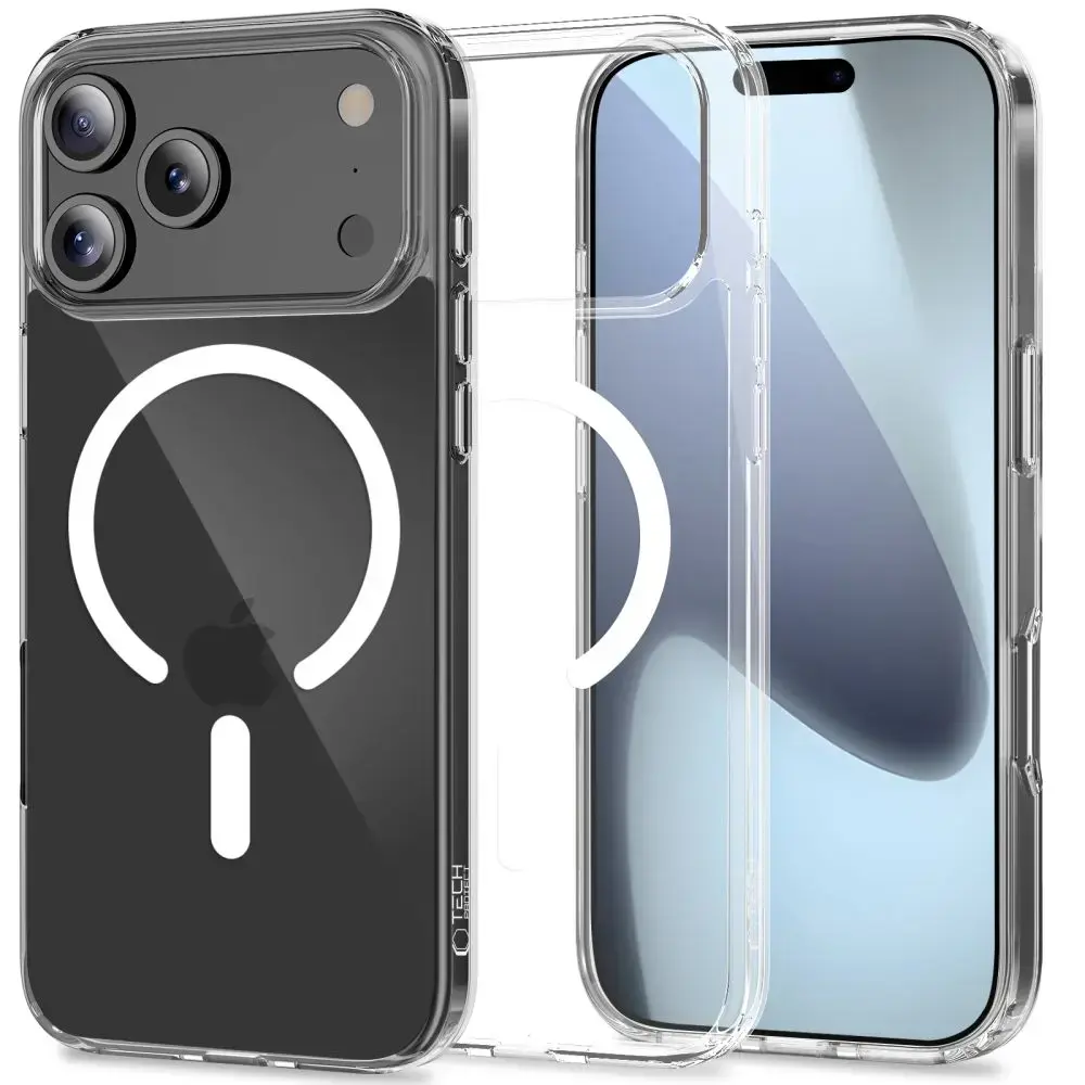 TECH-PROTECT FLEXAIR HYBRID maciņš ar MagSafe atbalstu telefonam iPhone 17 Pro Max caurspīdīgs
