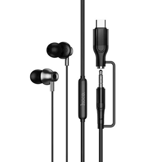 Wired earphones with microphone Jack 3,5 mm/ USB C Hoco M119A black