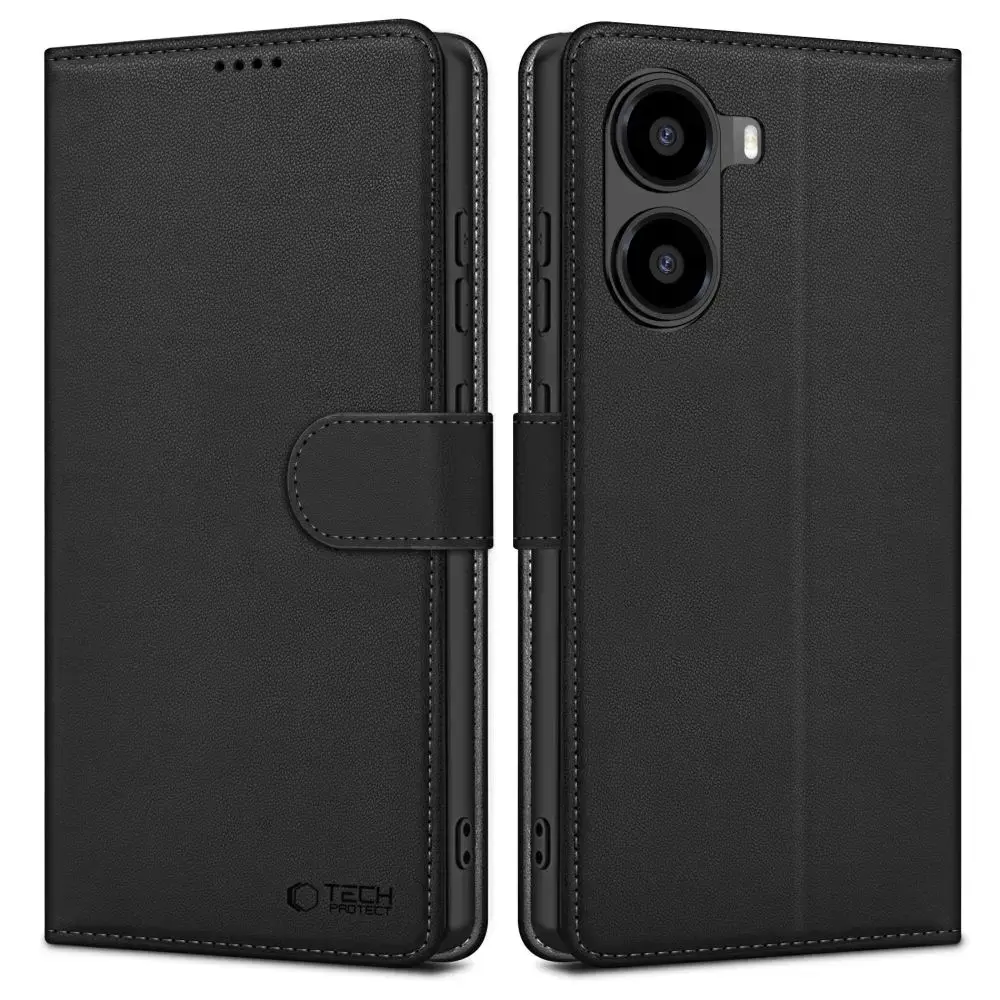 Tech-Protect knyginio tipo telefono dėklas Poco X7 Pro 5G juodas