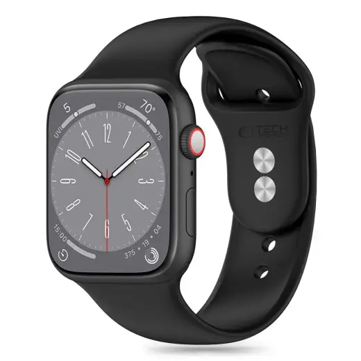 Tech-Protect viedpulksteņa siksniņa priekš Apple Watch 4/5/6/7/8/9/SE/Ultra 1/2 (42/44/45/49 mm) | silikons | melna