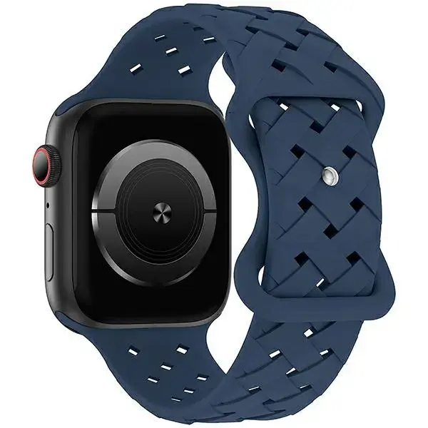 Beline Silicone Woven išmaniojo laikrodžio dirželis Apple Watch (38/40/41 mm) | silikoninis | mėlynas