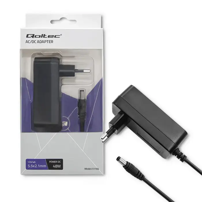 Qoltec Plug-in power supply 48W | 12V | 4A | 5.5*2.1