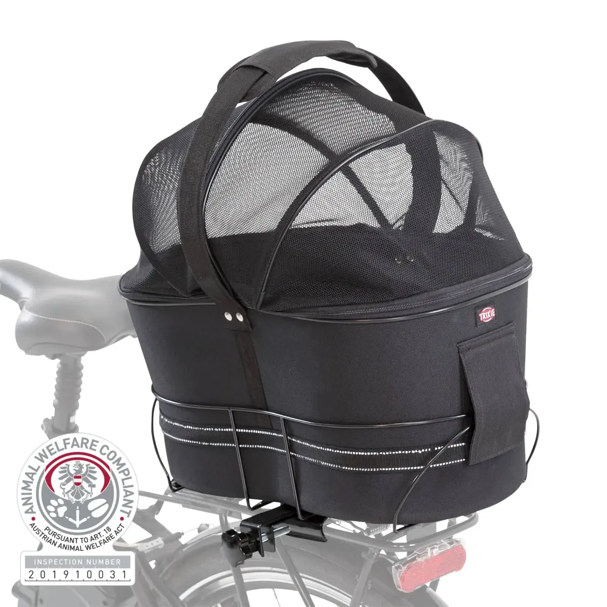 Dog basket : Trixei Bicycle basket for wide bike racks , 29 × 42 × 48 cm, black
