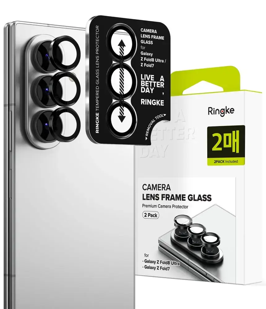 Ringke Camera Frame kaamera kaitseklaas telefonile Samsung Galaxy Z Fold 7 (F966) | Galaxy Z Fold 8 Ultra (F976) must (2 tk.)
