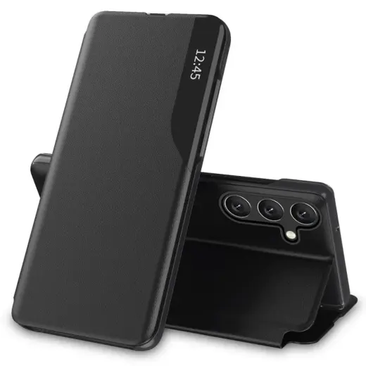 Tech-Protect Smart View knyginio tipo telefono dėklas Samsung Galaxy A55 5G (A556) juodas