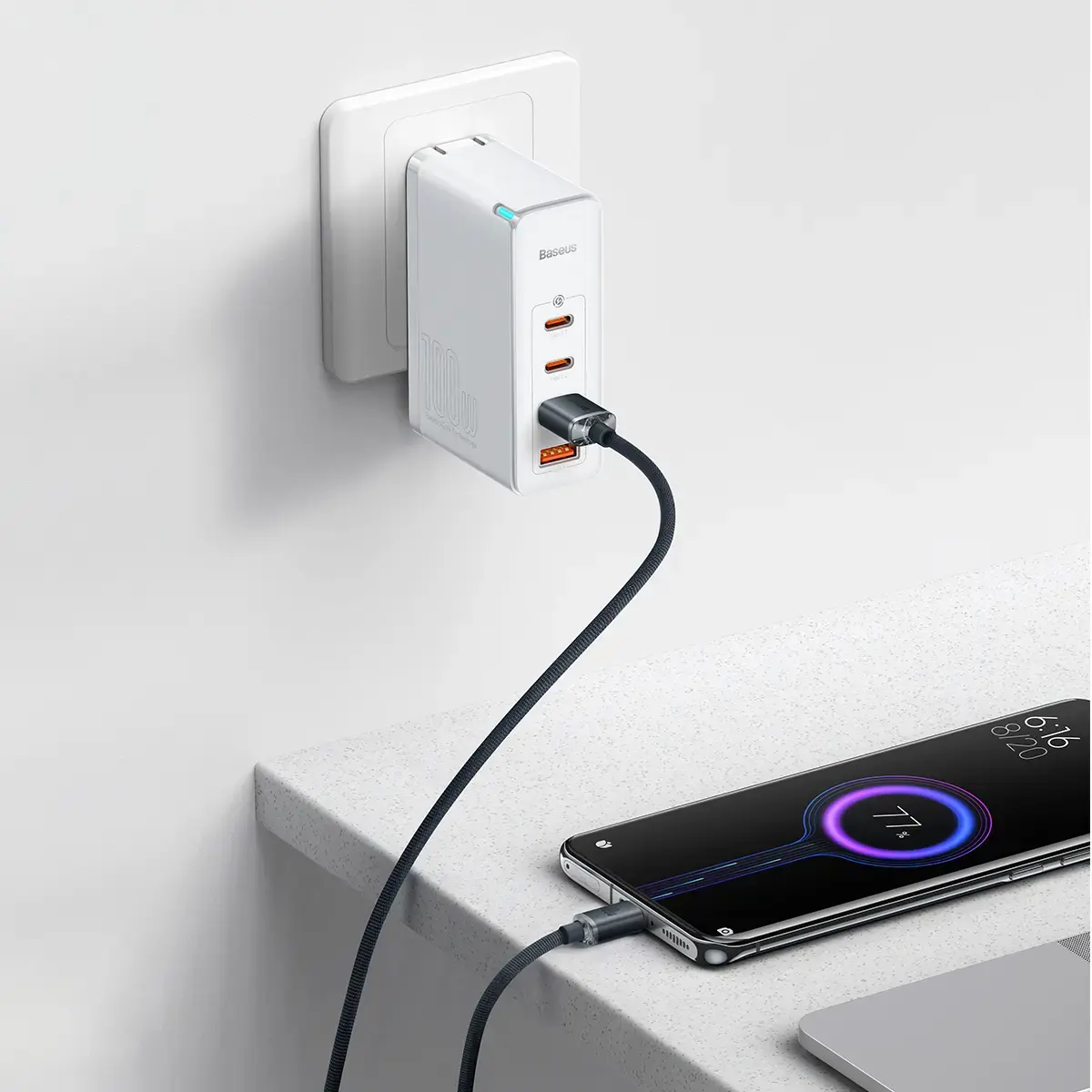 Baseus Crystal Shine Series data transfer and charging cable | USB-A to USB-C | 100W | 2m | black
