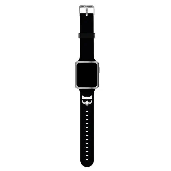 Karl Lagerfeld Choupette Head ремешок для умных часов Apple Watch (38/40/41 mm) | искусственная кожа | чёрный
