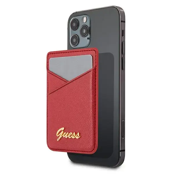 Guess GUWMSSASLRE MagSafe saderīgs maks, sarkans