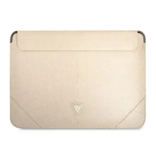 Guess Saffiano Triangle Logo portatīvā datora maciņš 13"/14" bēšs