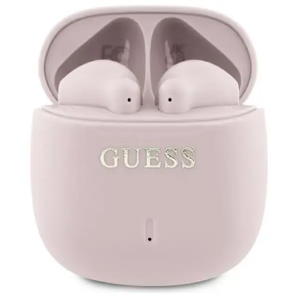 Guess słuchawki Bluetooth GUTWSJ14ESGP    TWS + stacja dokująca różowy|pink Printed Classic Logo