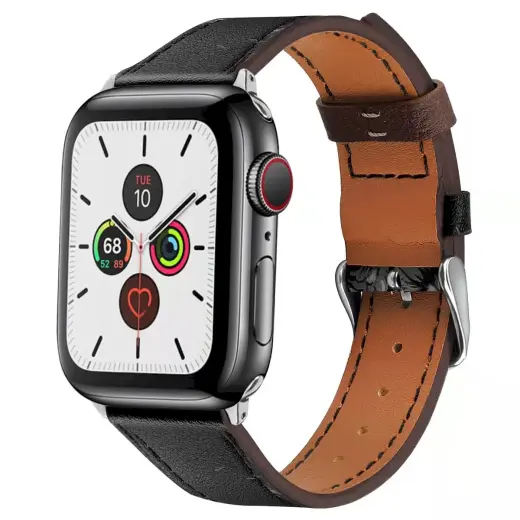Fusion Accessories viedpulksteņa siksniņa priekš Apple Watch (38/40 mm) | āda | melna