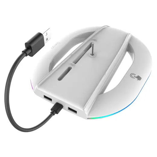 iPega P5S035SA Vertical Stand (2xUSB-A) with RGB for PS5 Slim/PS5 Pro White