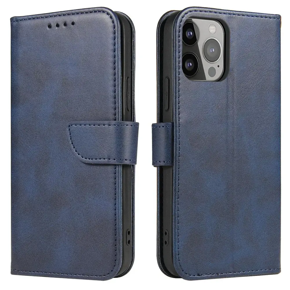 Magnet knyginio tipo telefono dėklas su stovu Samsung Galaxy S23 Ultra (S918) mėlynas