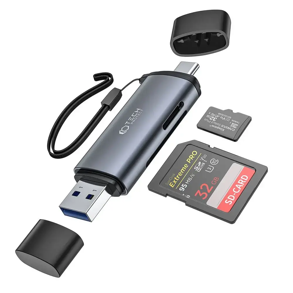 Tech-Protect Ultraboost kaardilugeja SD ja Micro SD, hall