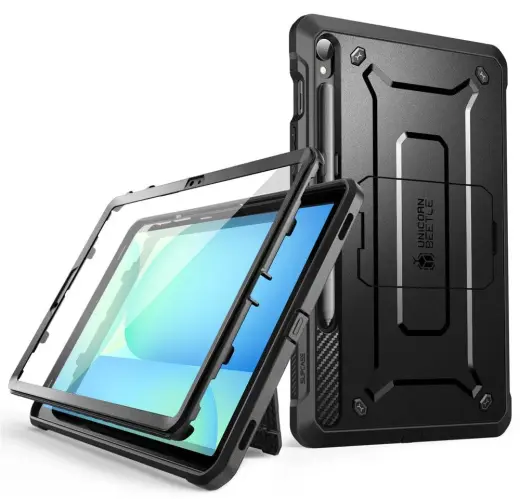 Supcase Unicorn Beetle Pro planšetdatora maciņš Galaxy Tab S9 | Galaxy Tab S9 FE | Galaxy Tab S10 FE | Galaxy Tab S10 Lite melns