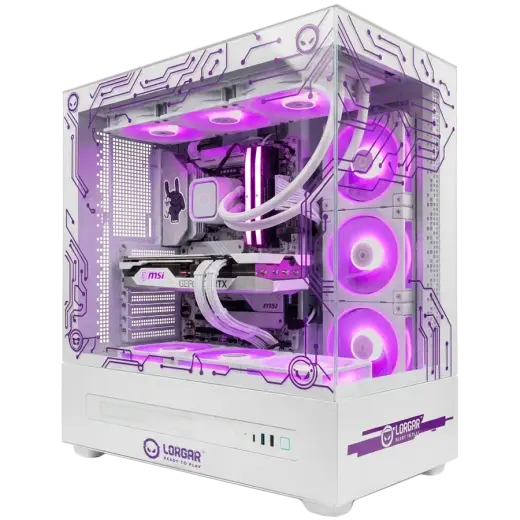 LORGAR PRO P401 - AMD 7800X3D 8C/16T, 360 AIO, NVIDIA RTX 5070Ti 16GB, 32GB@6400mhz, 2TB SSD NVME, 850W PSU, White, 3Y