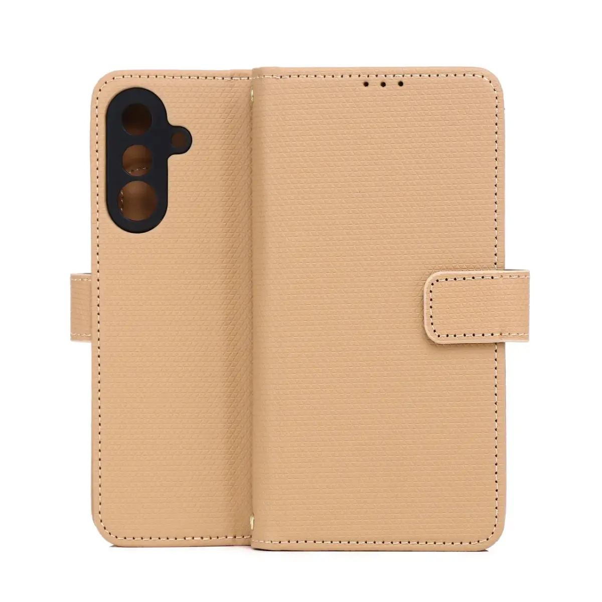 Smart Triangle knyginio tipo telefono dėklas Samsung Galaxy A36 5G (A366) | A56 (A566) rudas