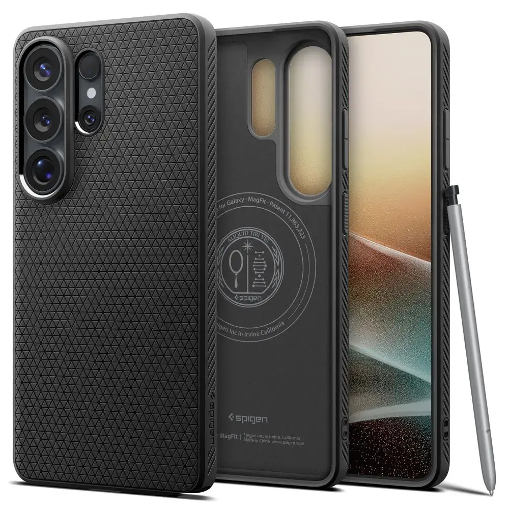 Spigen Liquid Air Mag telefono dėklas su MagSafe palaikymu Samsung Galaxy S26 Ultra (S948) juodas