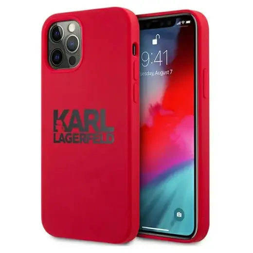 Karl Lagerfeld KLHCP12MSLKLRE Stack Black Logo чехол для телефона iPhone 12 | iPhone 12 Pro красный