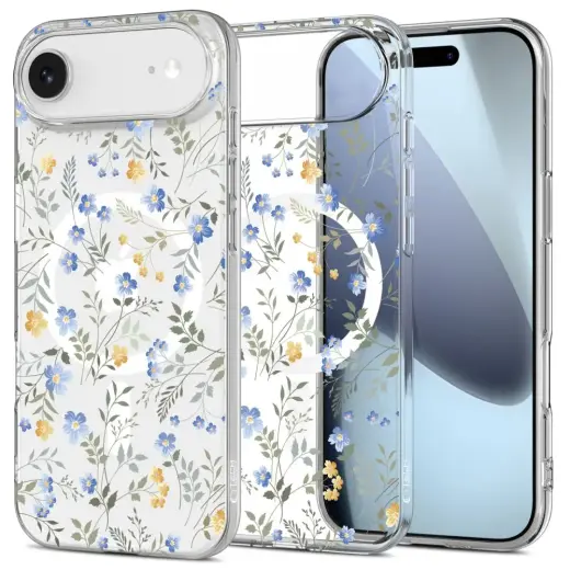 TECH-PROTECT FLEXAIR MAGSAFE IPHONE 17 AIR SPRING FLOWERS maciņš ar MagSafe atbalstu telefonam Apple iPhone 17 caurspīdīgs