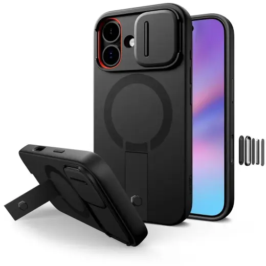 TECH-PROTECT KEVLAR AURA maciņš ar MagSafe atbalstu telefonam Apple iPhone 17 melns