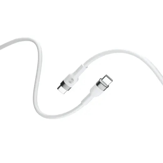 Forever Flexible duomenų perdavimo ir įkrovimo laidas | USB-C į USB-C | 60W | 2m | baltas