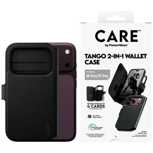 Case CARE by PanzerGlass Tango 2w1       Wallet Case MagSafe for iPhone 18 Pro / 17 Pro black