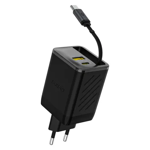 Зарядное устройство Dudao A67EU | 67W | PD, QC, GaN | USB-A, USB-C | с кабелем USB-C в комплекте | чёрное