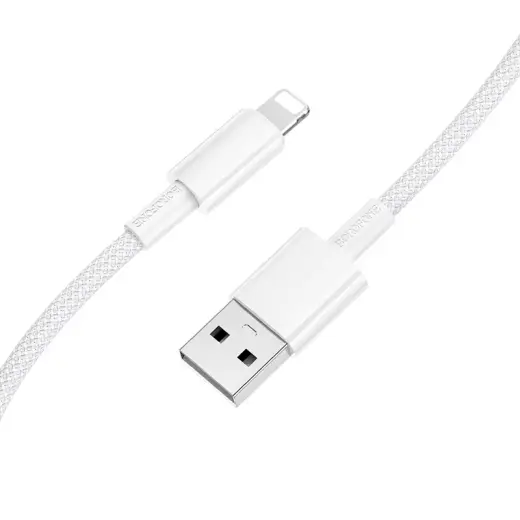 Borofone BX117 Source datu pārraides un uzlādes vads | USB-A uz Lightning | 15W | 1m | balts