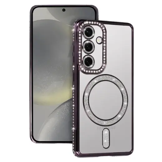 Bling Magsafe Case for Samsung Galaxy A56 5G purple