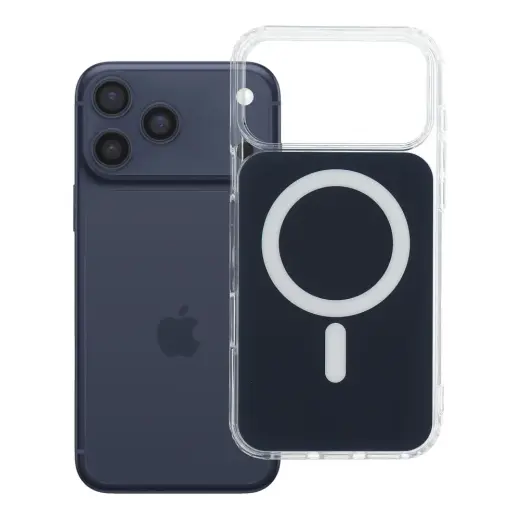 Case for iPhone 17 Pro Max / 18 Pro Max Clear Fusion Mag Cover compatible with MagSafe navy blue