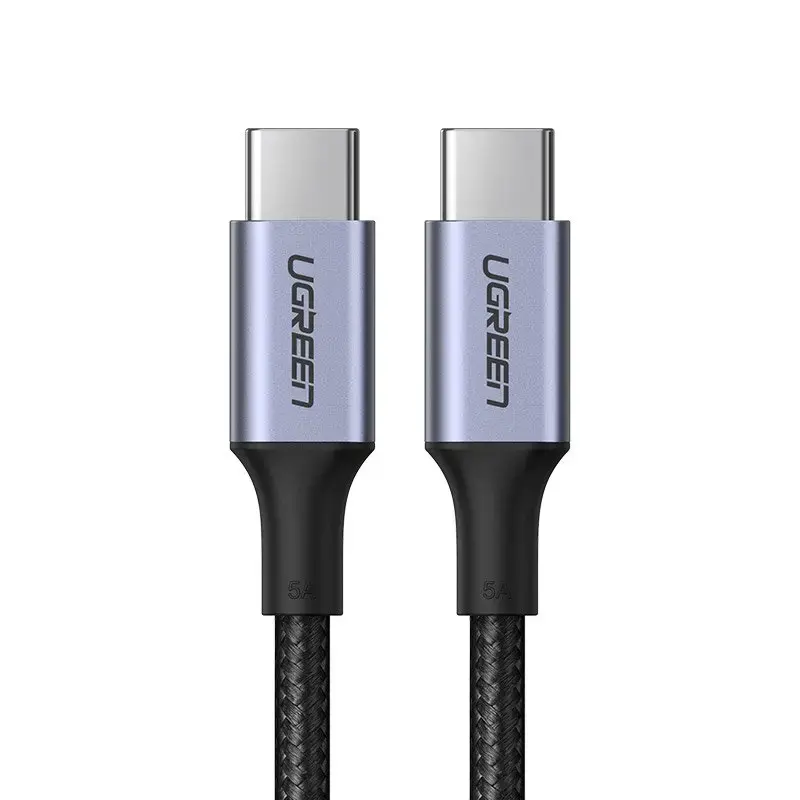 Ugreen US316 datu pārraides un uzlādes vads | USB-C uz USB-C | 100W | 2m | melns